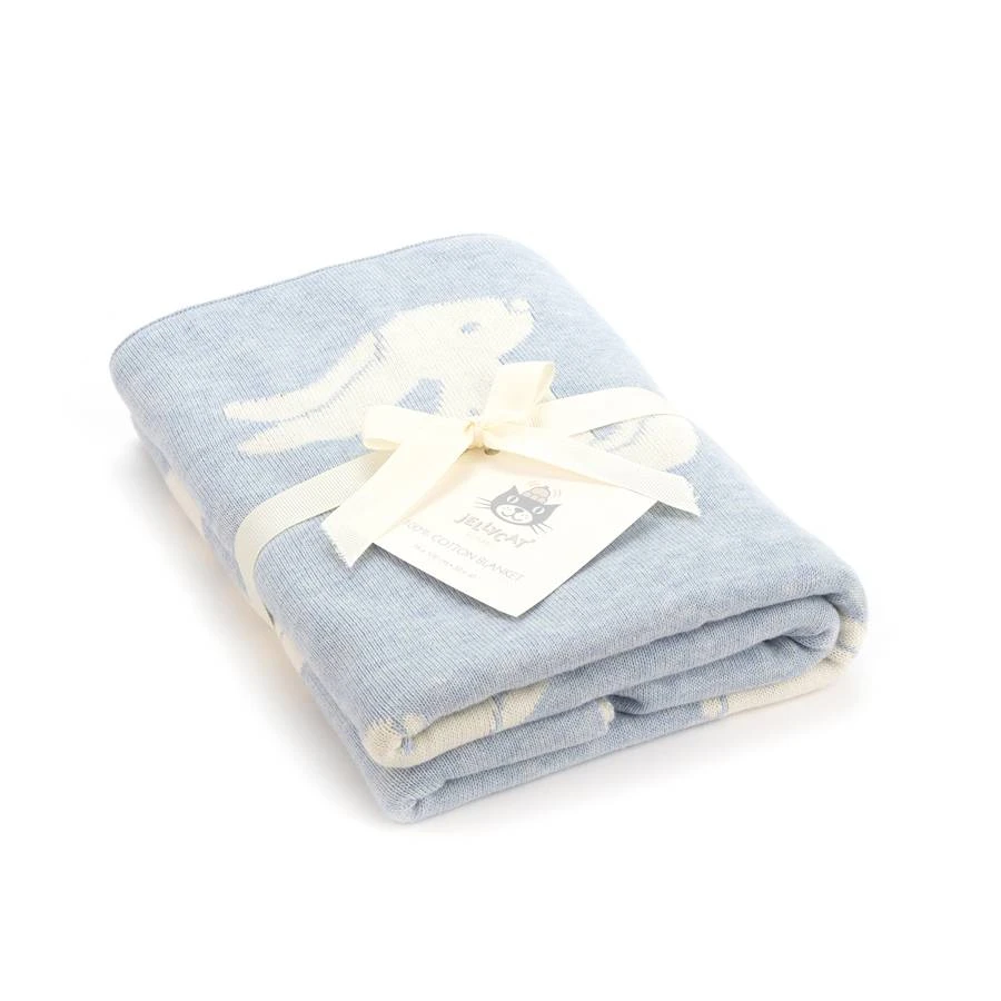 Jellycat Deken Blue Bashful Bunny Blanket 3 Jellycat Deken Blue Bashful Bunny Blanket