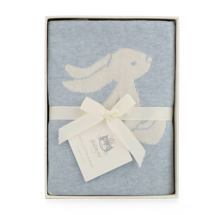 Jellycat Deken Blue Bashful Bunny Blanket 5 Jellycat Deken Blue Bashful Bunny Blanket - Afbeelding 3