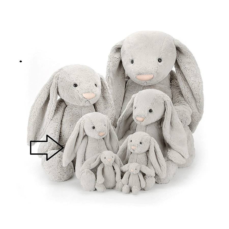 Jellycat Knuffel Konijn Bashful Silver Bunny Medium 6 Jellycat Knuffel Konijn Bashful Silver Bunny Medium - Afbeelding 4