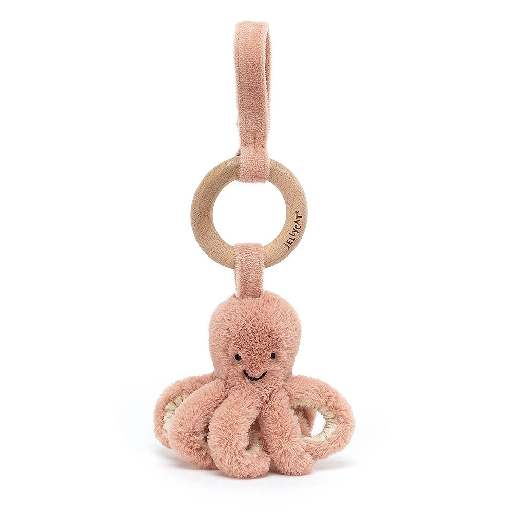 Jellycat Knuffel Rammelaar Inktvis Odell Octopus Wooden Ring Toy 3 Jellycat Knuffel Rammelaar Inktvis Odell Octopus Wooden Ring Toy
