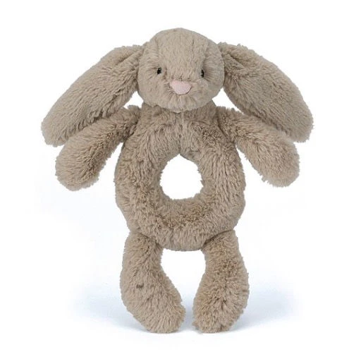 JELLYCAT BASHFUL BEIGE BUNNY RING RATTLE 3 JELLYCAT BASHFUL BEIGE BUNNY RING RATTLE